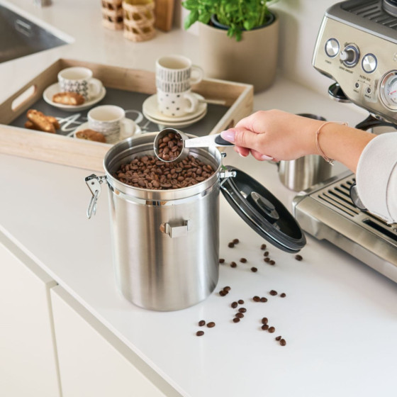 Boîte à café en inox avec cuillère 1,7 litres