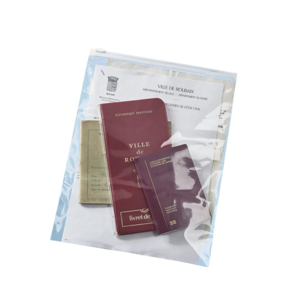 10 sachets d'emballage en plastique avec curseur 21 x 15 cm
