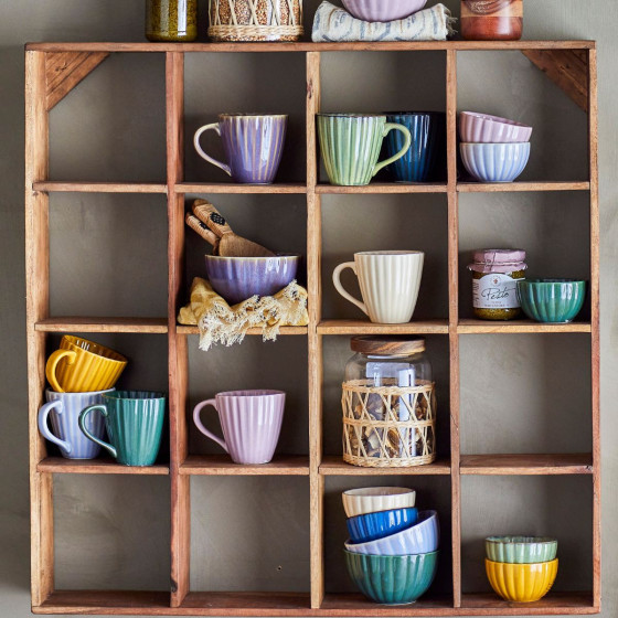 Étagère en bois 16 niches pour tasses