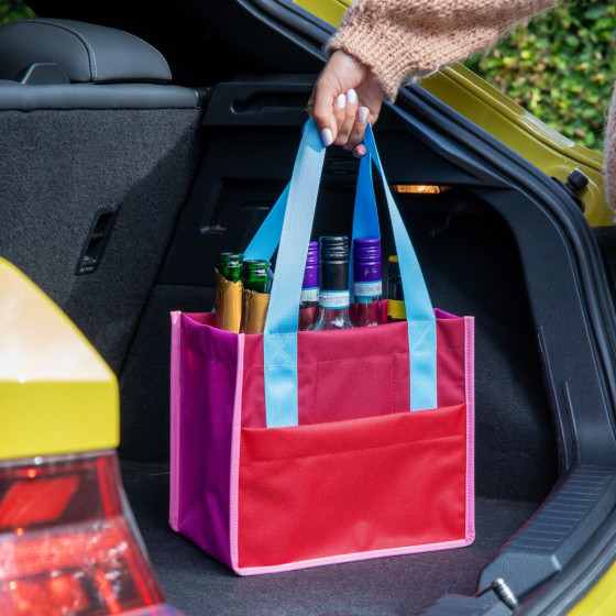 Sac porte-bouteilles coloré