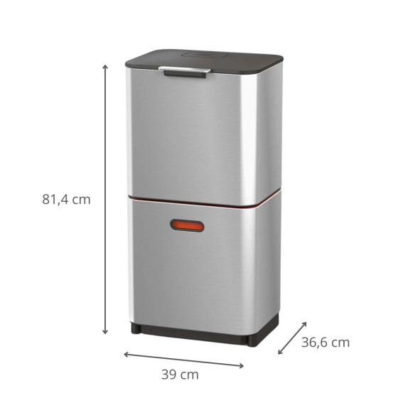 Poubelle de tri compacte 60 litres