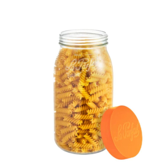 Bocal en verre avec couvercle 3L orange