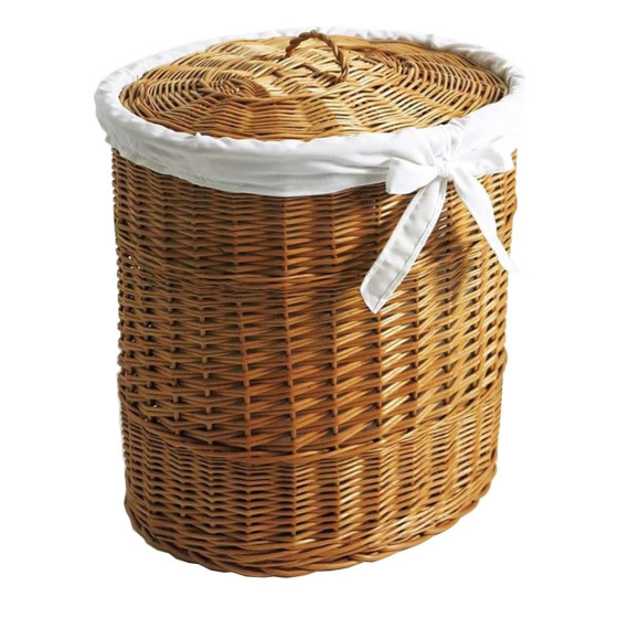 Panier à linge ovale en osier