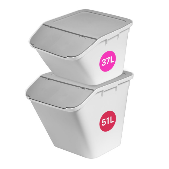 Bac superposable en plastique recyclé 37 litres