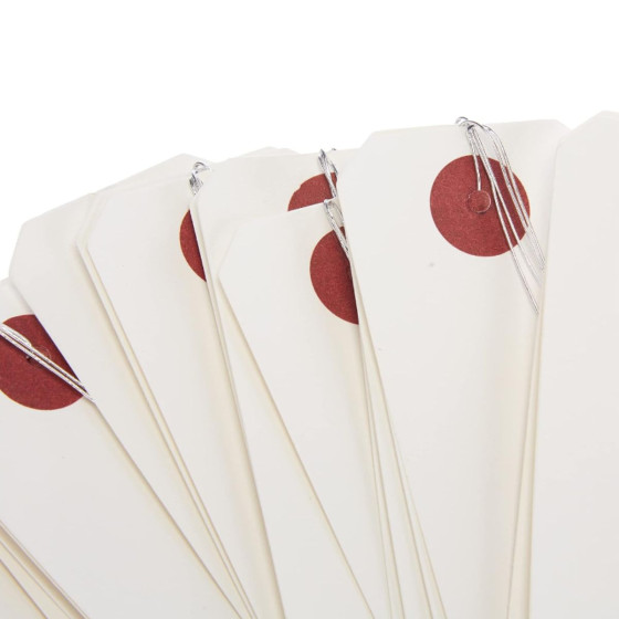 50 étiquettes blanches à œillet