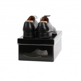 Boîte à chaussures en carton noir avec fenêtre
