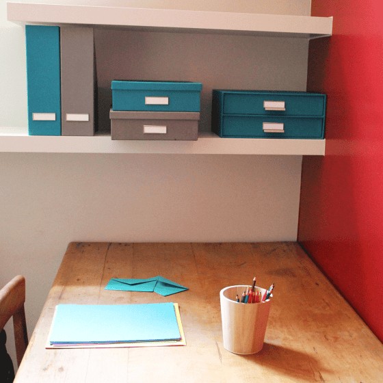 Boîte A4 en carton gris flanelle