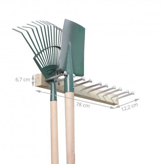 Porte-outils de jardin en pin