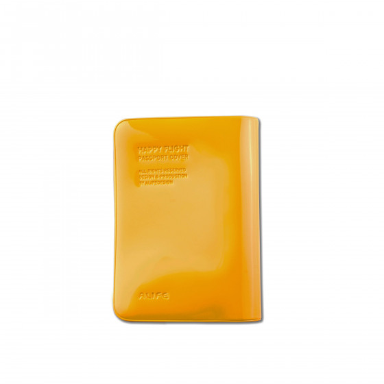 Protège passeport jaune moutarde brillant