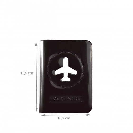 Protège passeport noir brillant