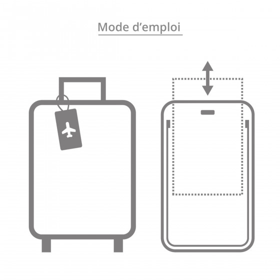 Etiquette de bagage rectangulaire en plastique fuchsia