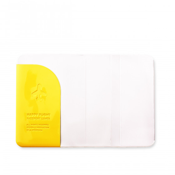 Protège passeport  jaune brillant
