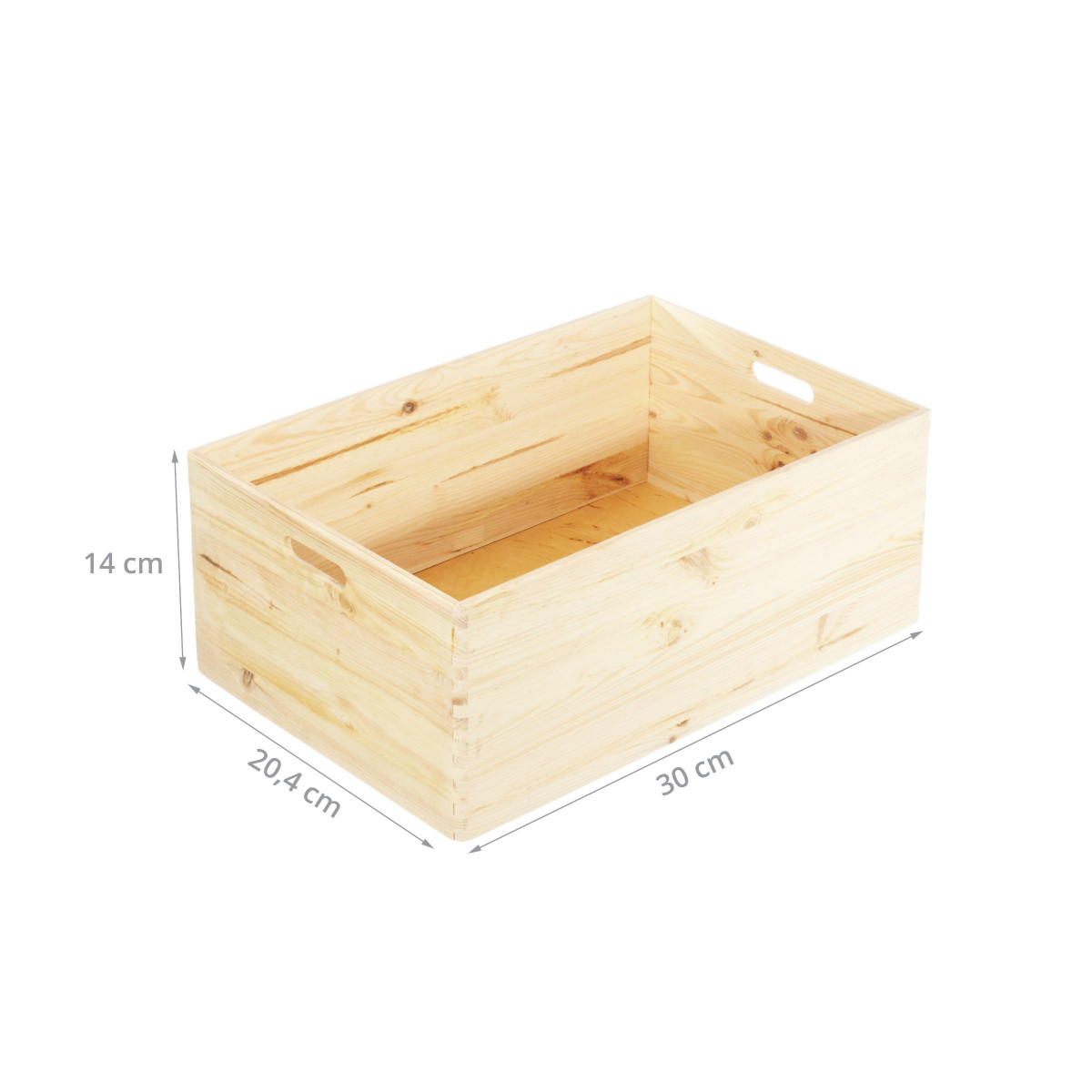 Boîte de rangement Bois de pin Marron naturel (30 x 30 x 30 cm