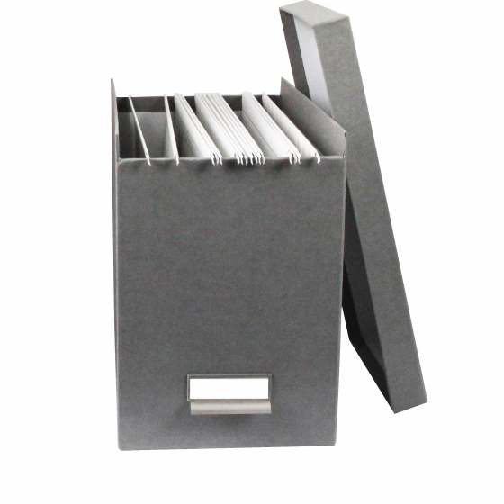 Boîte de rangement à dossiers suspendus gris flanelle