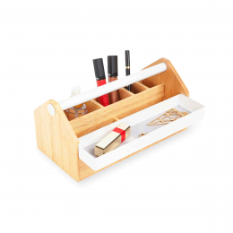 Rangement bijoux et maquillage en bois