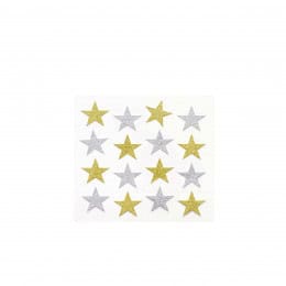16 stickers étoiles pailletés
