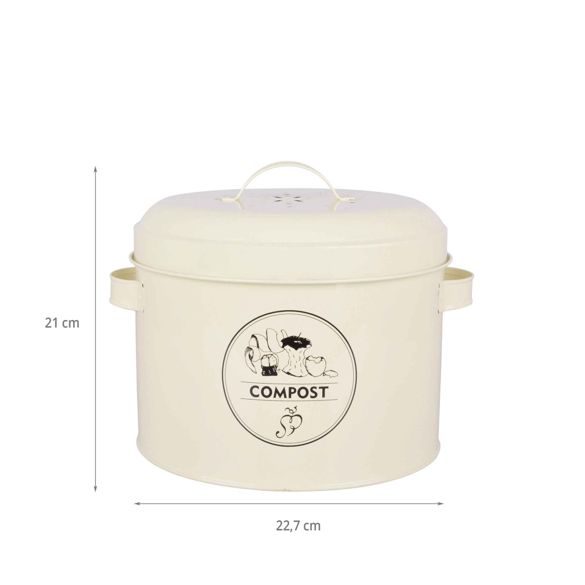 Café Compost Caddy & 50x 6 L biobags-Cuisine composteur de-Métal Seau marron 
