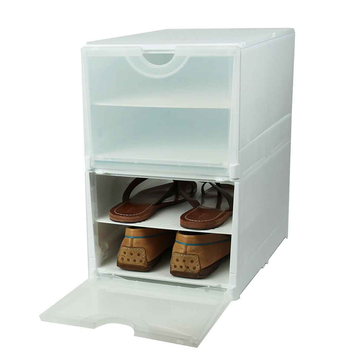 Boîte chaussures intégrée pliable organisateur boîtes rangement armoire  trans C4