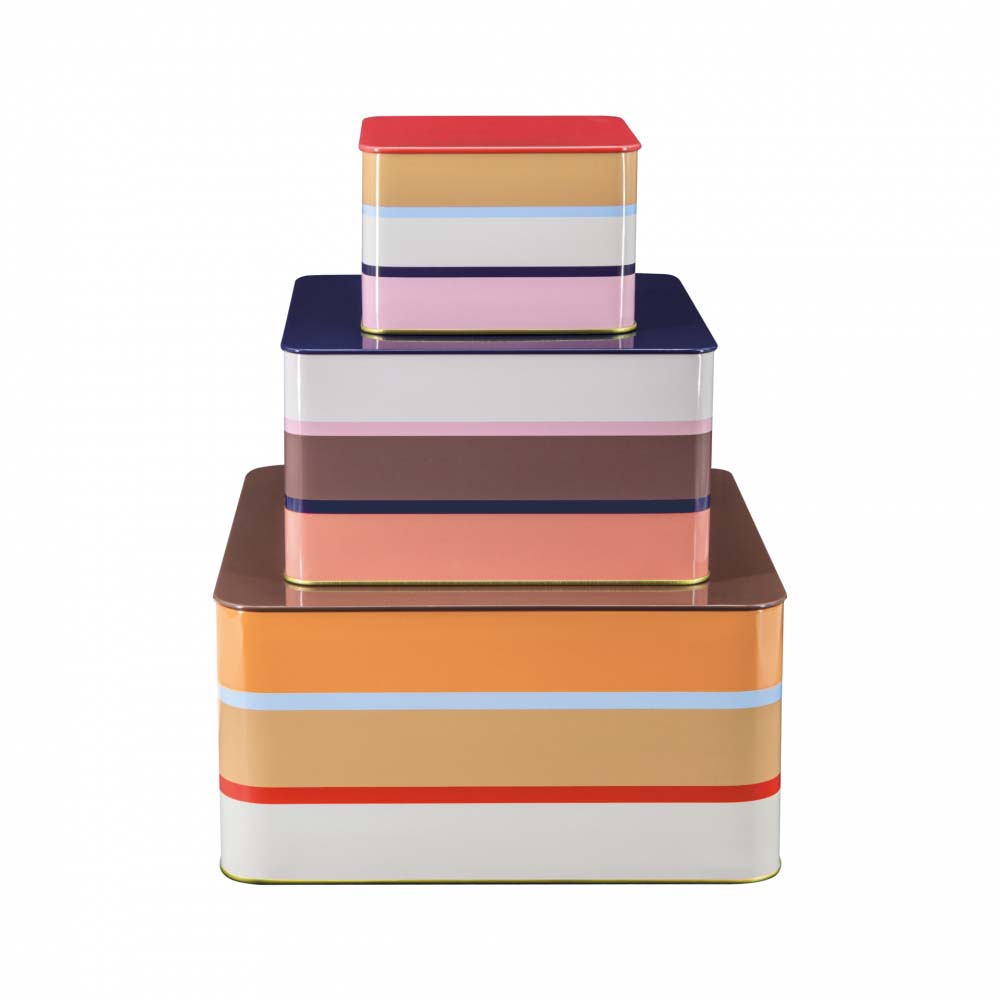 Boîtes carrées en métal coloré
