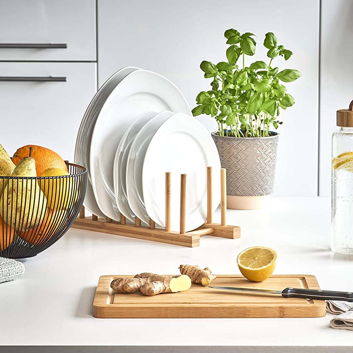 Range-assiettes en bambou