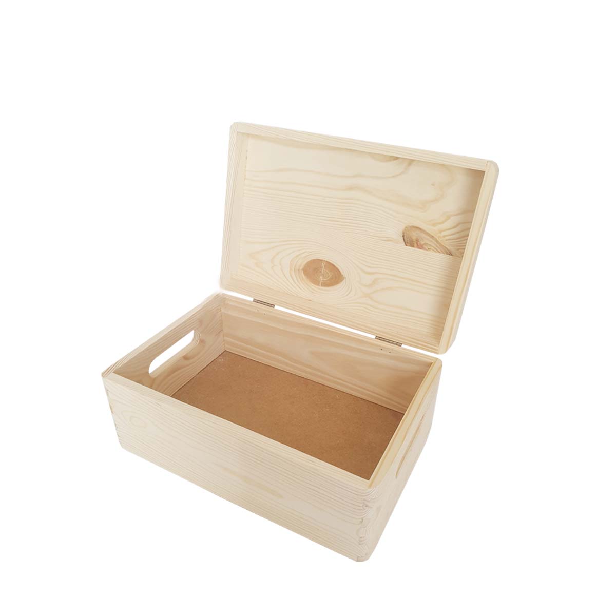 Boîte de rangement en pin FSC avec couvercle S