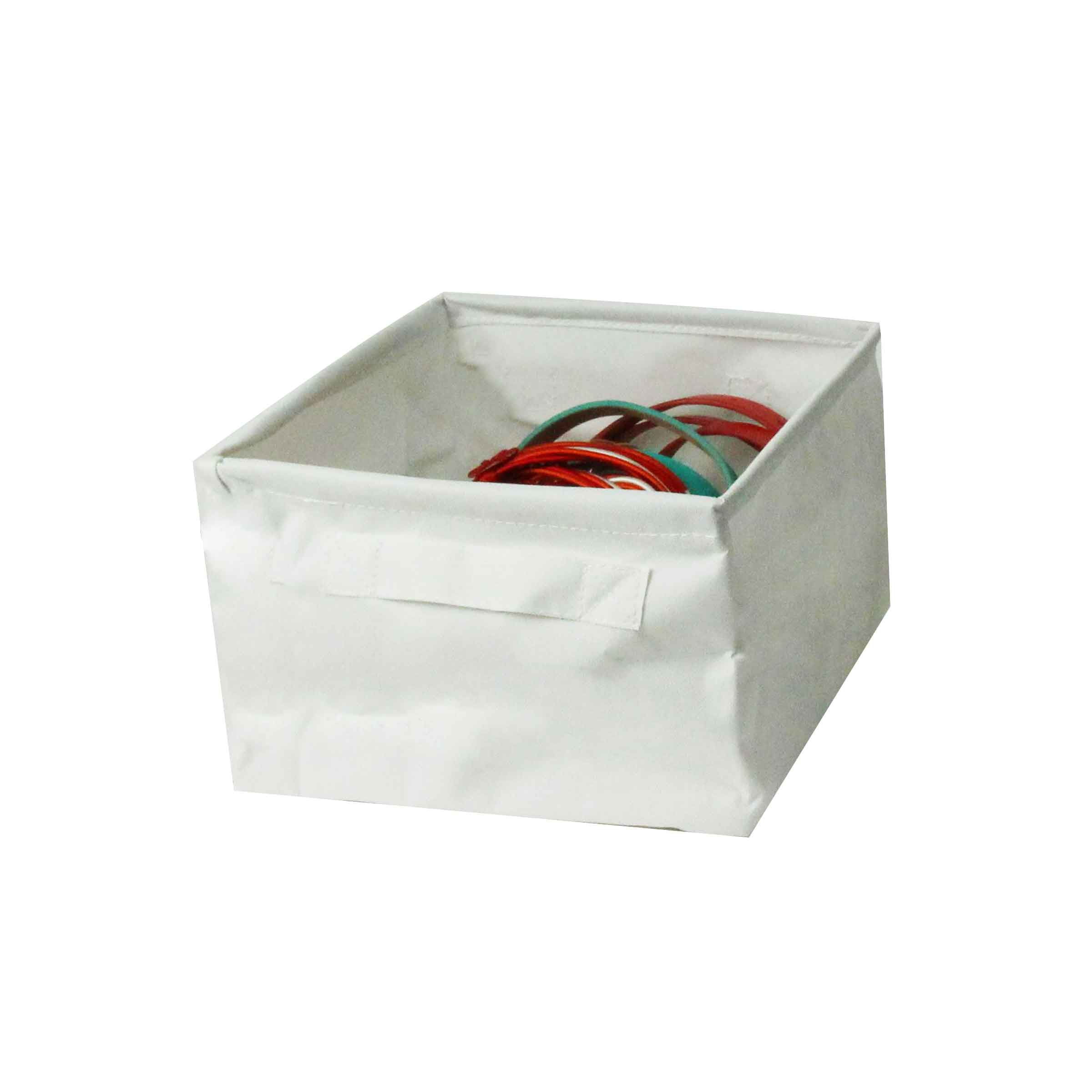 Boîte de rangement cube - tissu gris chiné - ON RANGE TOUT