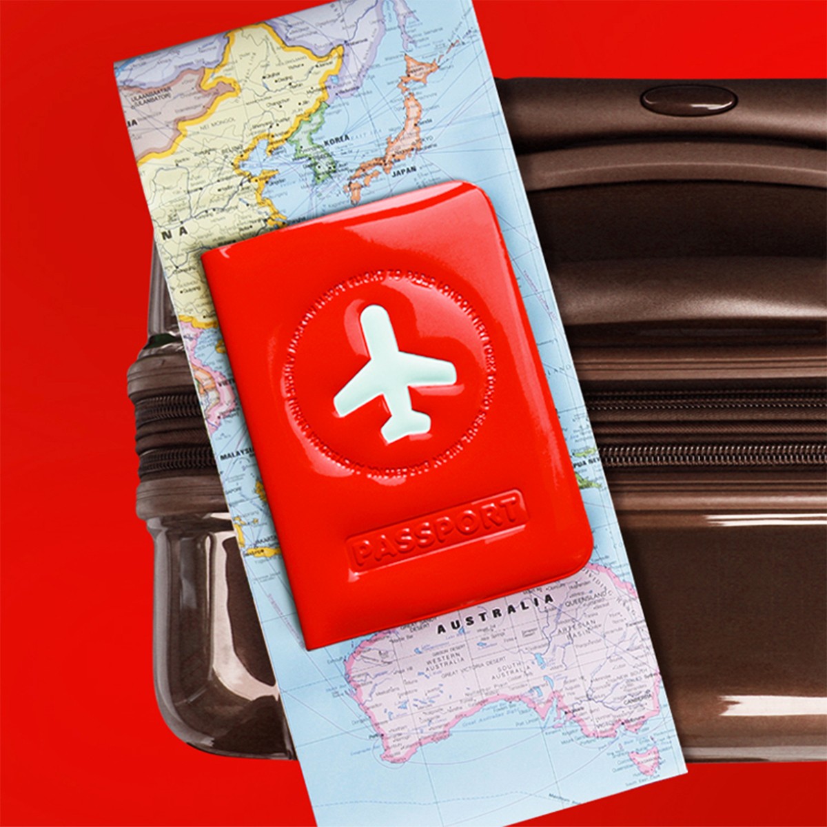 porte étiquette rectangulaire en plastique rouge pour bagage 