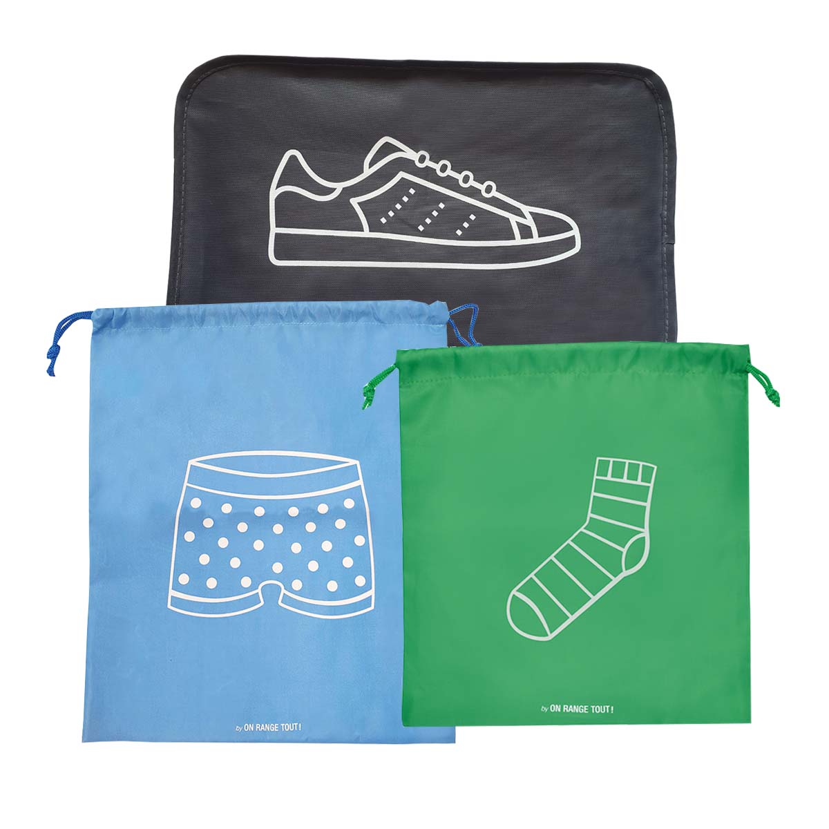 Set de 3 housses de voyage colorées pour garçon