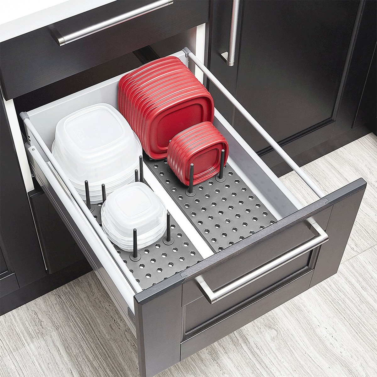 Set de 2 organiseurs de tiroirs de cuisine type casseroliers