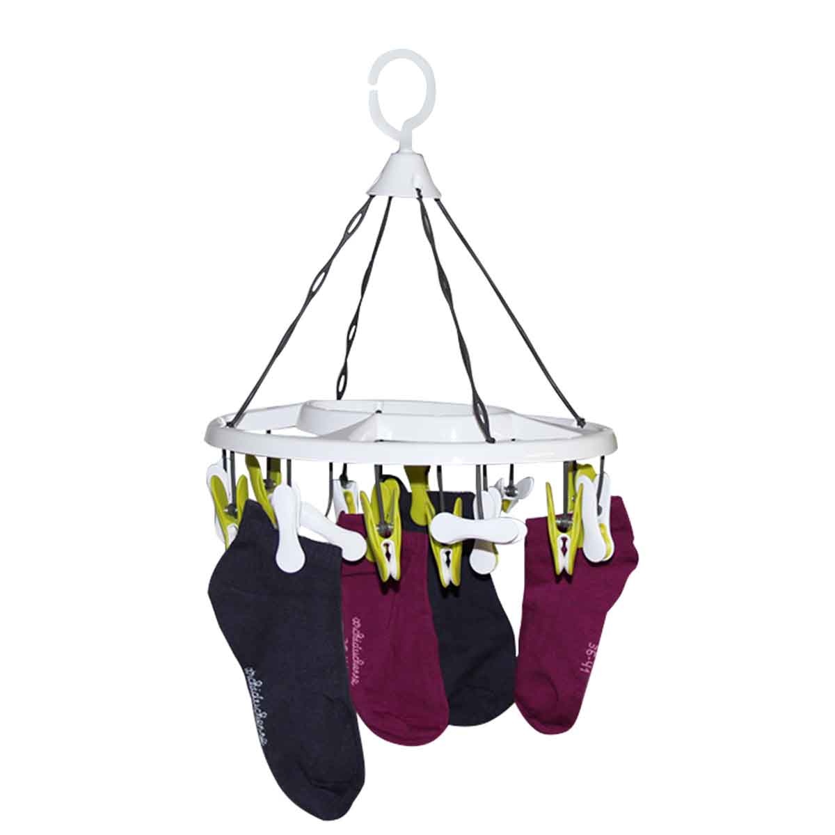 Petit séchoir à sous-vêtement en tourniquet avec 16 pinces