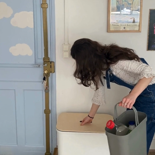 Banc poubelle 3 compartiments design